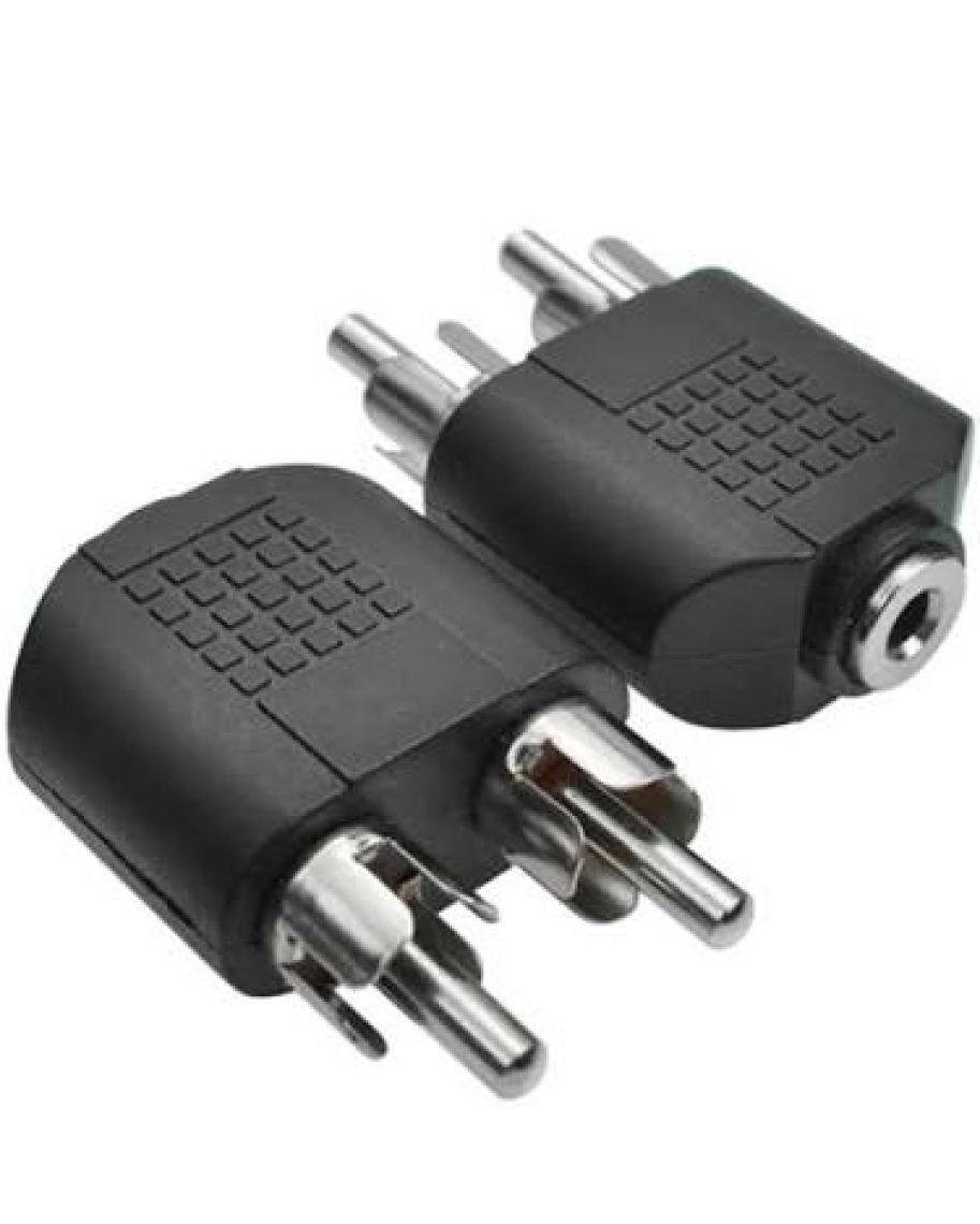 2 Rca Erkek To 3.5 mm Aux Stereo Dişi Ses Ayırıcı Adaptör