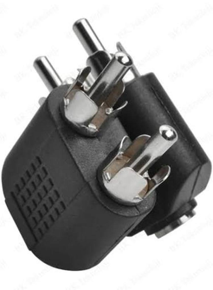 2 Rca Erkek To 3.5 mm Aux Stereo Dişi Ses Ayırıcı Adaptör
