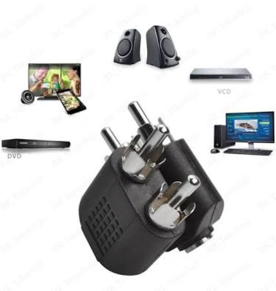 2 Rca Erkek To 3.5 mm Aux Stereo Dişi Ses Ayırıcı Adaptör