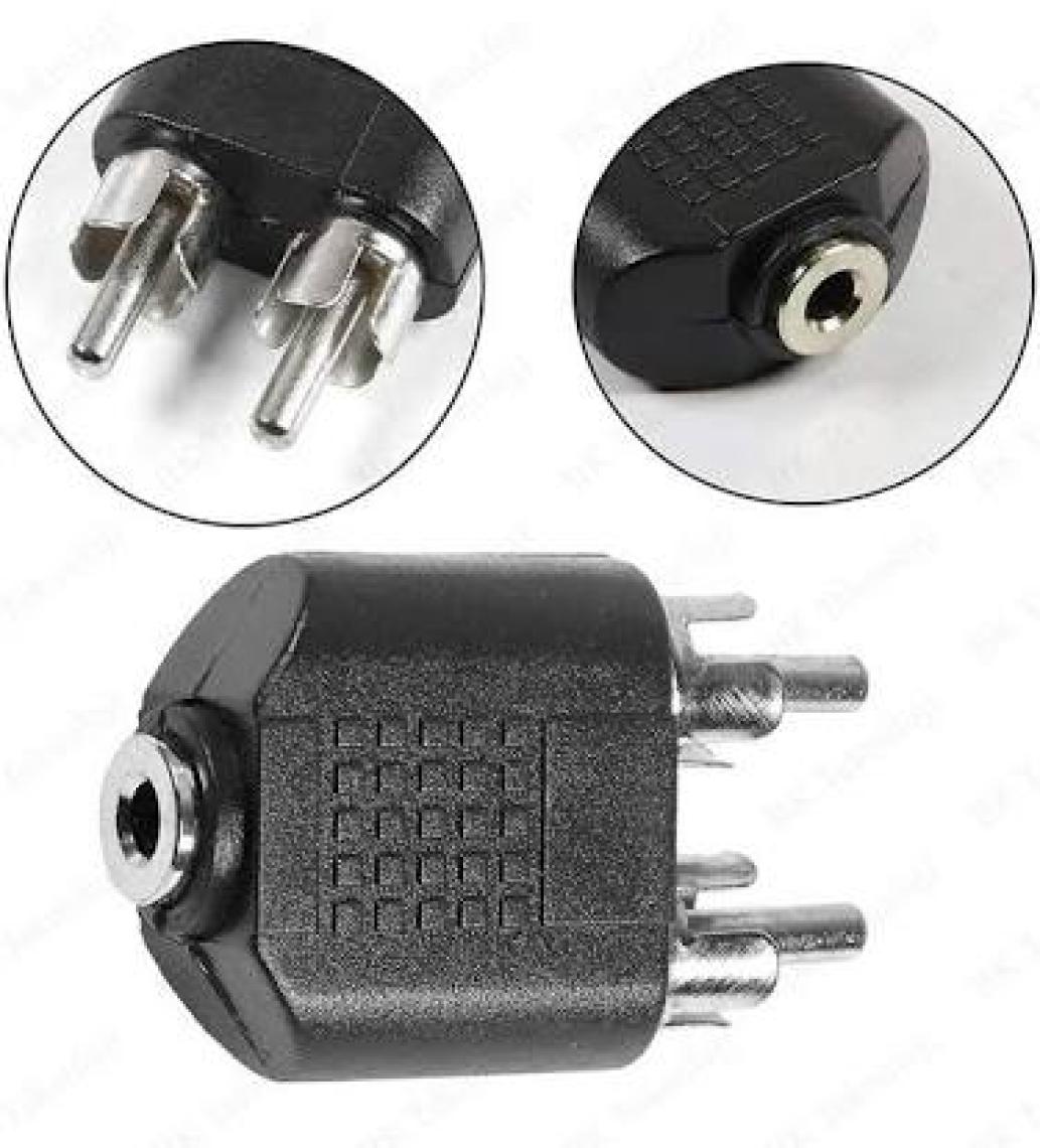 2 Rca Erkek To 3.5 mm Aux Stereo Dişi Ses Ayırıcı Adaptör