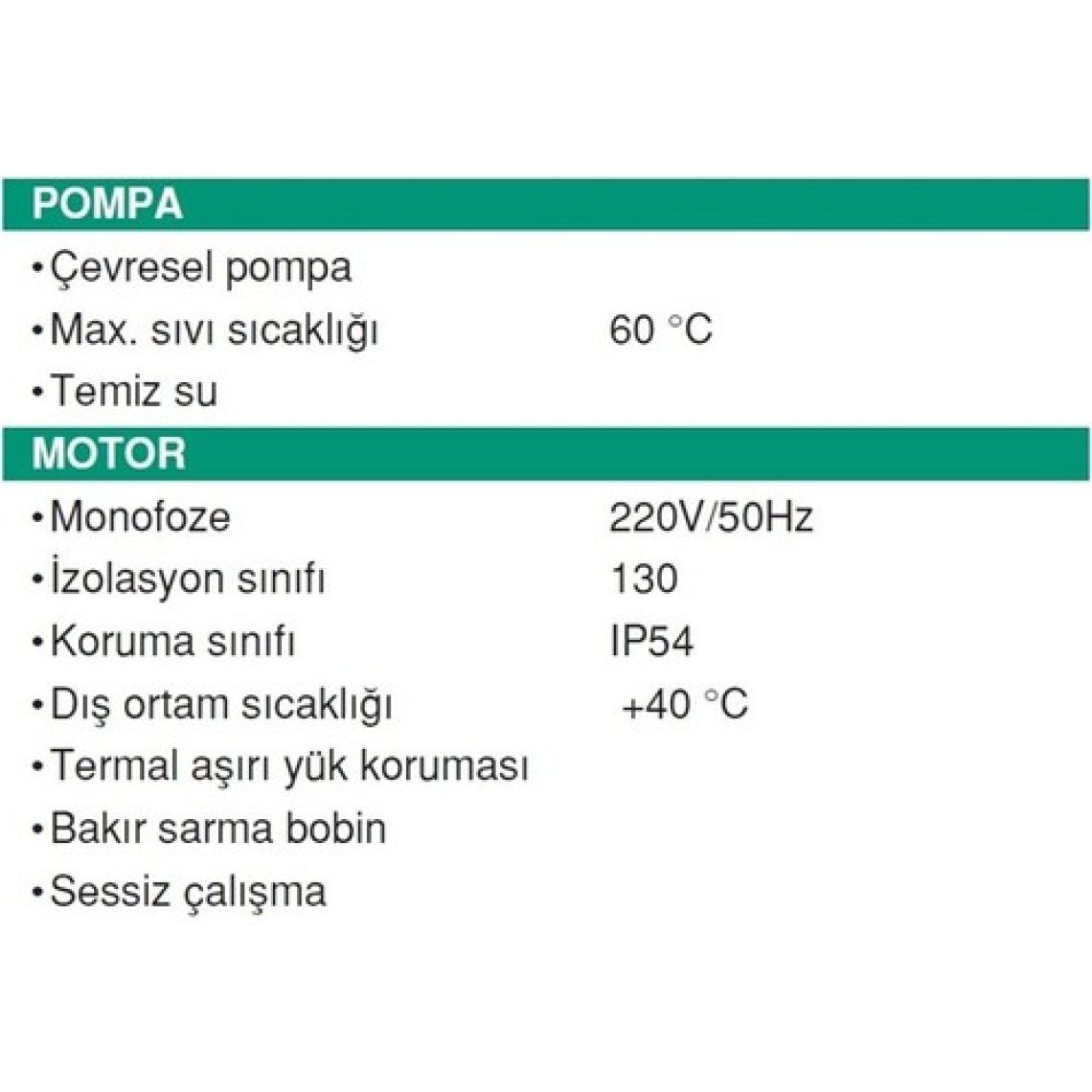 Taifu Kendinden Emişli Self Priming Jet Pompa - Jet100H 1 Hp