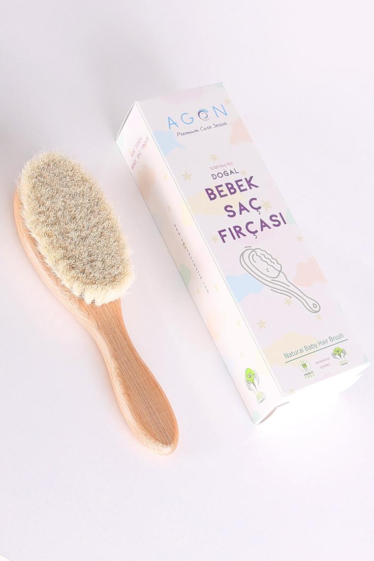 Doğal Keçi Kılı Yumuşak Bebek Saç Fırçası