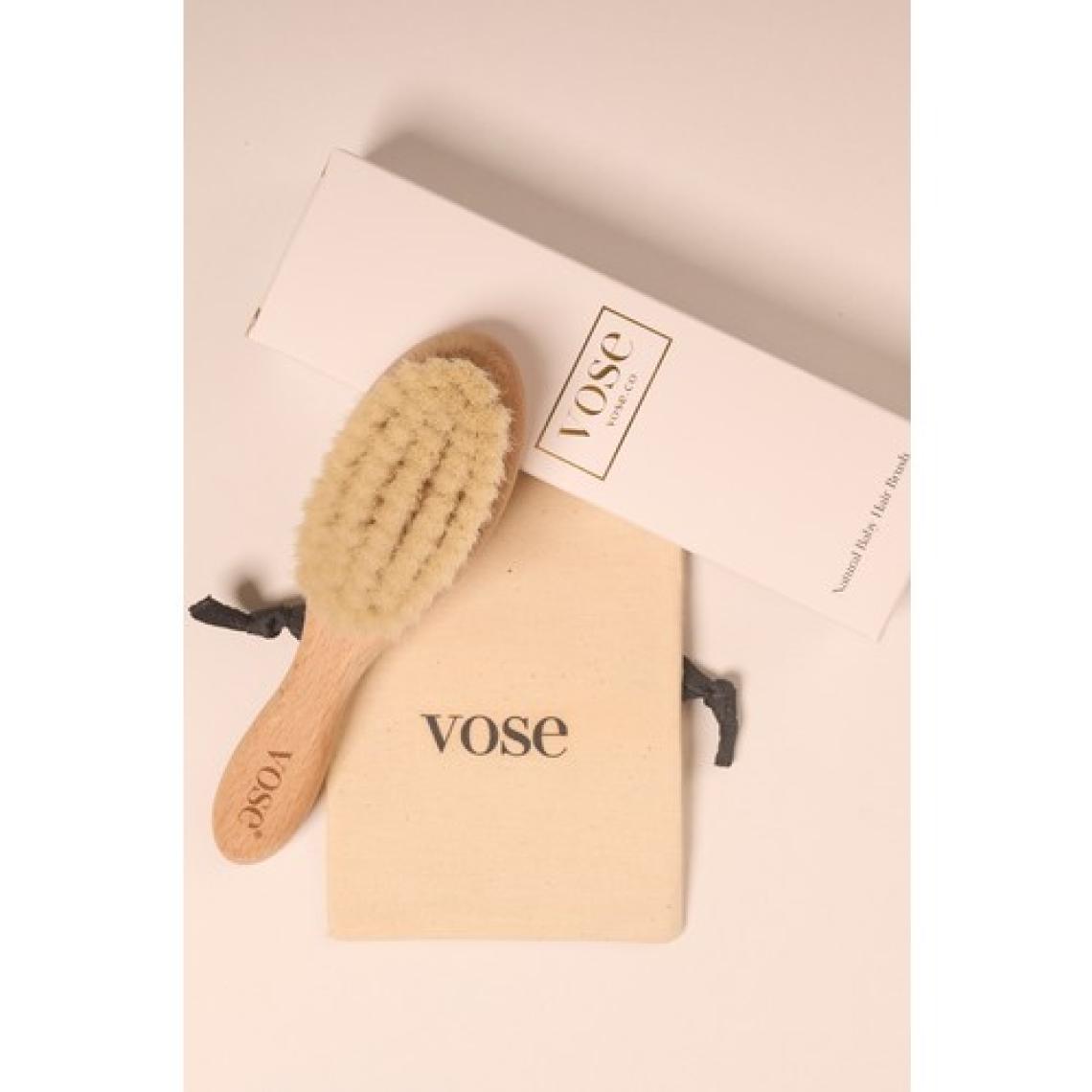 Vose Ahşap Yumuşak Bebek Saç Fırçası 0 Ay + (Keçi Kılı)