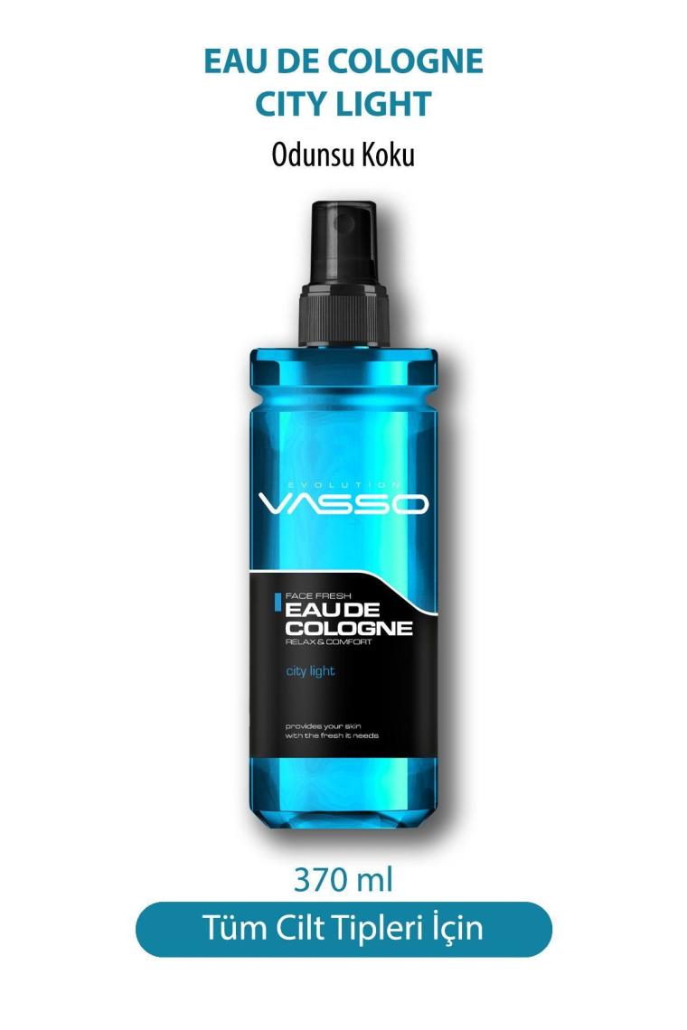 Vasso Özel Odunsu Kokulu Parfümlü Kolonya City Light Eau De Cologne 370 Ml CITYLIGHT370