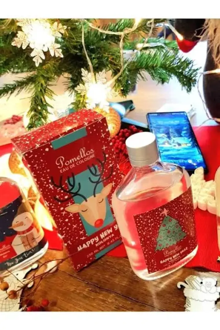 Pomellos Kolonya- Happy New Year (250 Ml, 80 Derece, Cam Şişe)