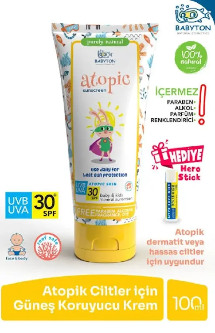 Babyton Atopik Ciltler İçin Güneş Koruyucu Krem 100 ml