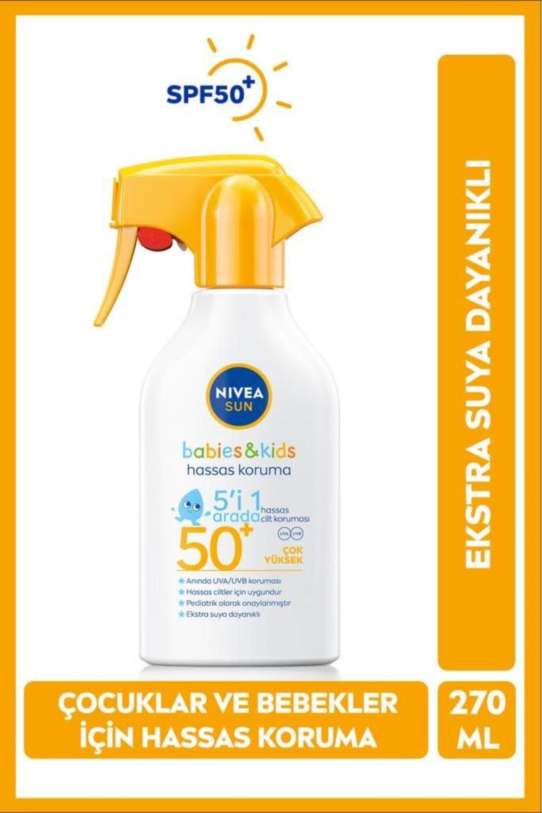 Nivea Baby Bebek ve Çocuklar Için Güneş Spreyi 270ML, SPF50, Hassas Güneş Koruması, Ekstra Suya Dayanıklı