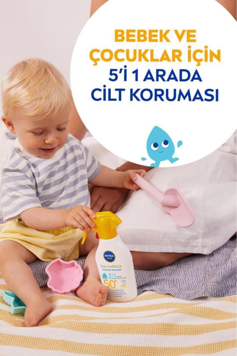 Nivea Baby Bebek ve Çocuklar Için Güneş Spreyi 270ML, SPF50, Hassas Güneş Koruması, Ekstra Suya Dayanıklı