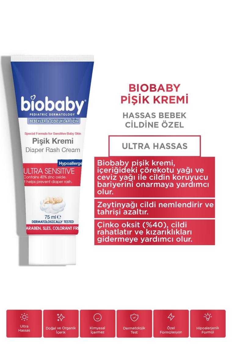 Bebek Pişik Kremi %40 Çinko 75 gr - Organik Kır Iğdesi Yağı Ve Zeytinyağı Içerir