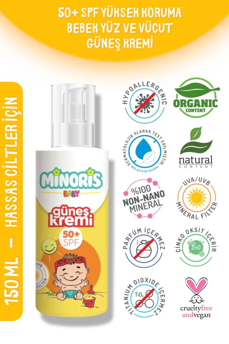 Minoris Baby Organik Güneş Kremi 50 Spf 150 ml
