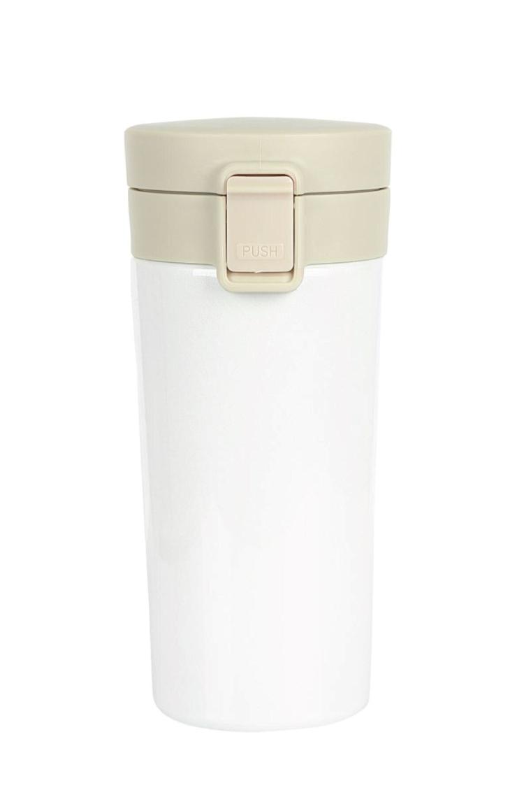 Tek El Bas Iç Paslanmaz Çelik Termos 380 ml Push Sızdırmaz Çift Katmanlı Travel Mug Thermos 522