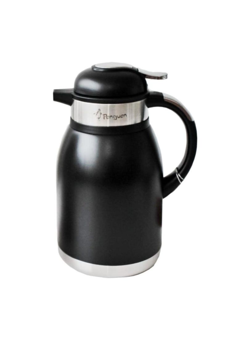 New Titanium Siyah 2 Litre Çift Katlı Çelik Termos Mandallı Png-1093