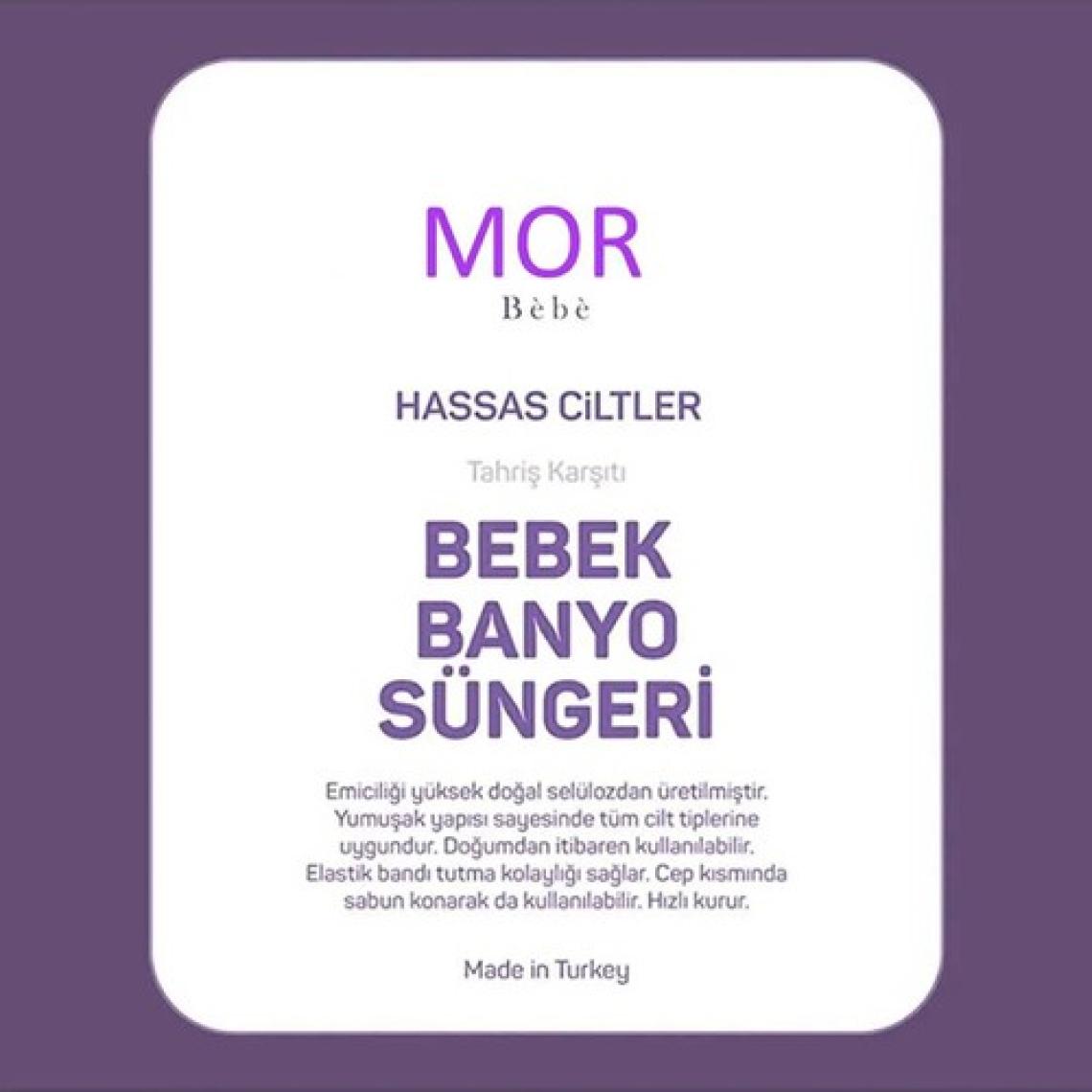 Mor Bebe Bebek Banyo ve Yıkama Süngeri Lastikli ( Sabun Koyma Çepli )