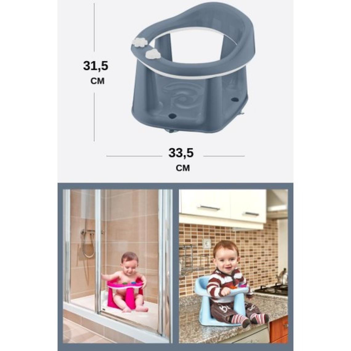 Flosoft Vakumlu Bebek Banyo Oturağı & Mama Oturağı 2’si 1 Arada Mavi