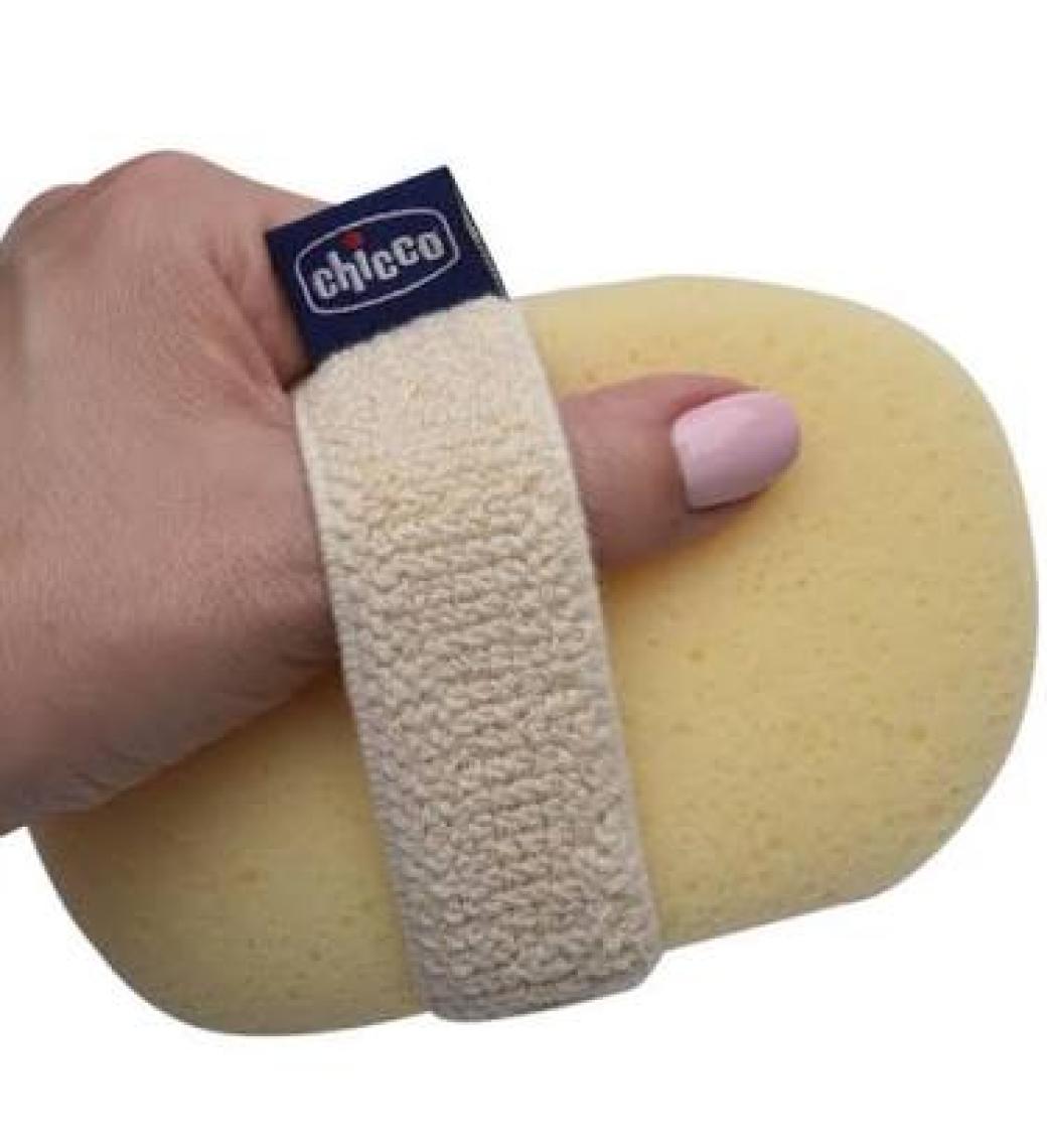 Chicco Bebek Banyo Eldiveni - Yumuşak Mavi Sünger, Sabun Cepli ve Elastik Bileklikli