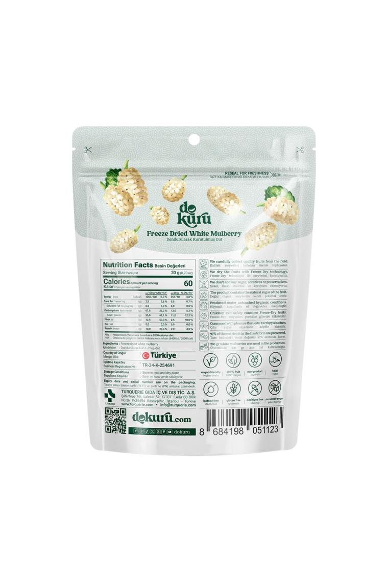 Dut Kurusu Meyve Cipsi - Dondurularak Kurutulmuş Freeze Dried Çıtır Dut