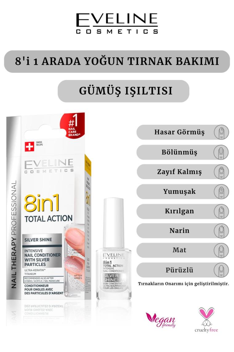 8 In 1 Total Action Silver Shine Nail Conditioner 12ml | Tırnak Bakımı