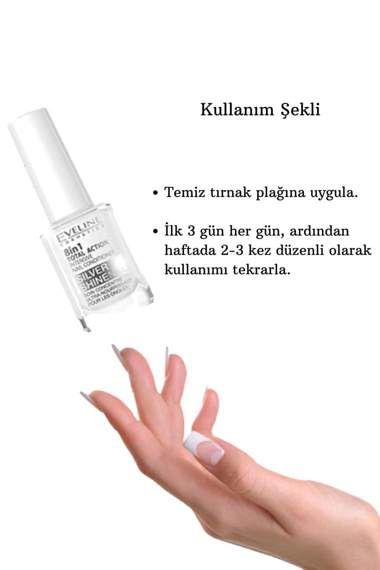 8 In 1 Total Action Silver Shine Nail Conditioner 12ml | Tırnak Bakımı
