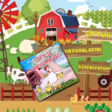 Tox Çiftlik Hayvanları Kumaş Sessiz Kitap T058 - Bez Kitap , Eğitici Oyuncak , Yumuşak ve Hışırtılı