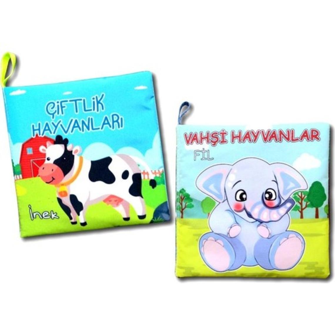 Tox 2 Kitap Tox Çiftlik Hayvanlar ve Vahşi Hayvanlar Kumaş Sessiz Kitap T134/T111 - Bez Kitap , Eğitici Oyuncak , Yumuşak ve Hışırtılı
