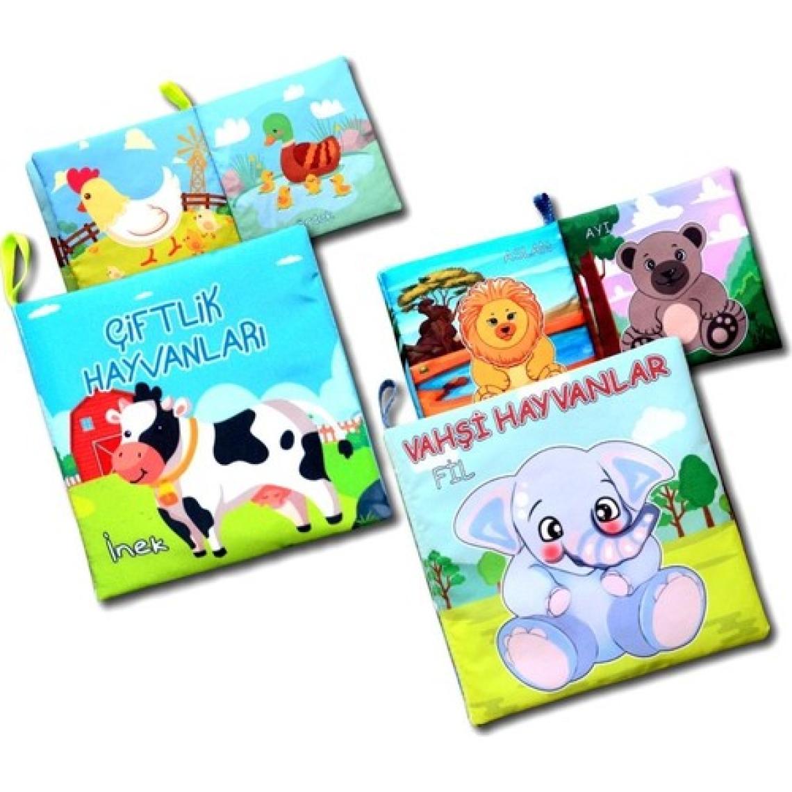 Tox 2 Kitap Tox Çiftlik Hayvanlar ve Vahşi Hayvanlar Kumaş Sessiz Kitap T134/T111 - Bez Kitap , Eğitici Oyuncak , Yumuşak ve Hışırtılı
