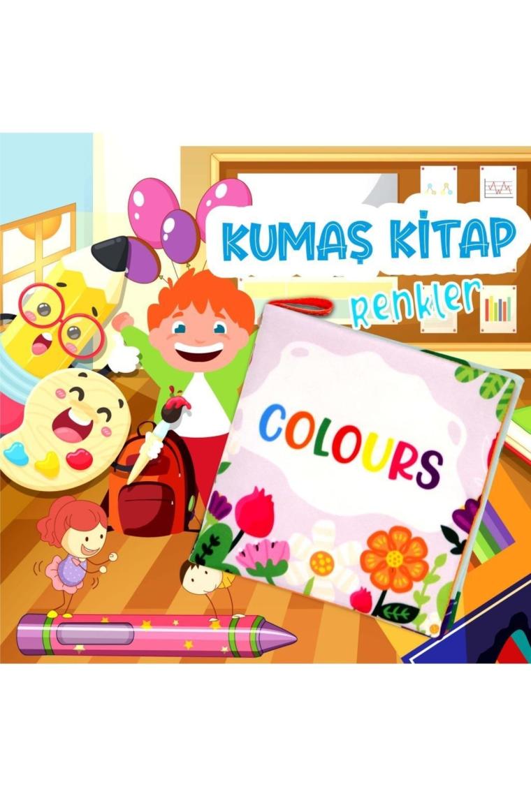 Tox Ingilizce Renkler Kumaş Sessiz Kitap E129 - Bez Kitap , Eğitici Oyuncak , Yumuşak ve Hışırtılı