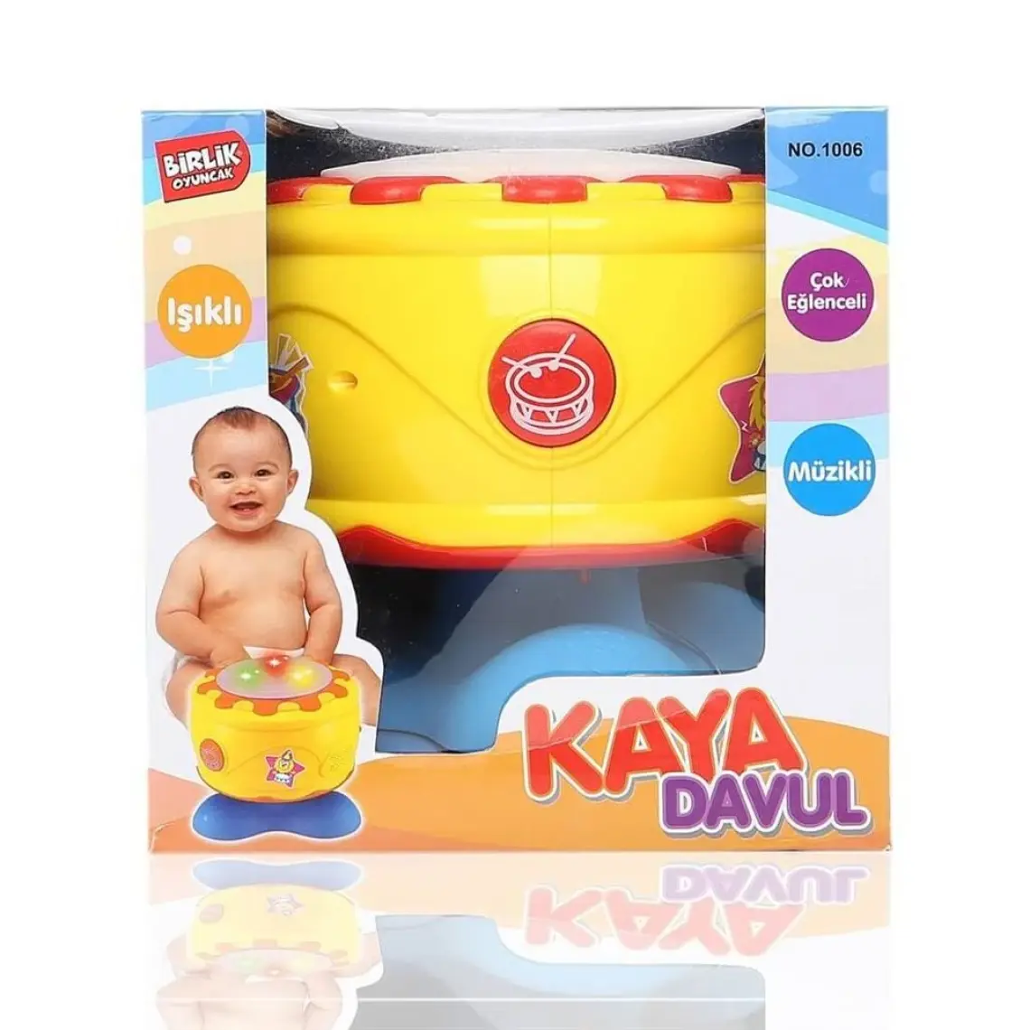 Birlik Oyuncak Işıklı ve Müzikli Kaya Davul - Sarı