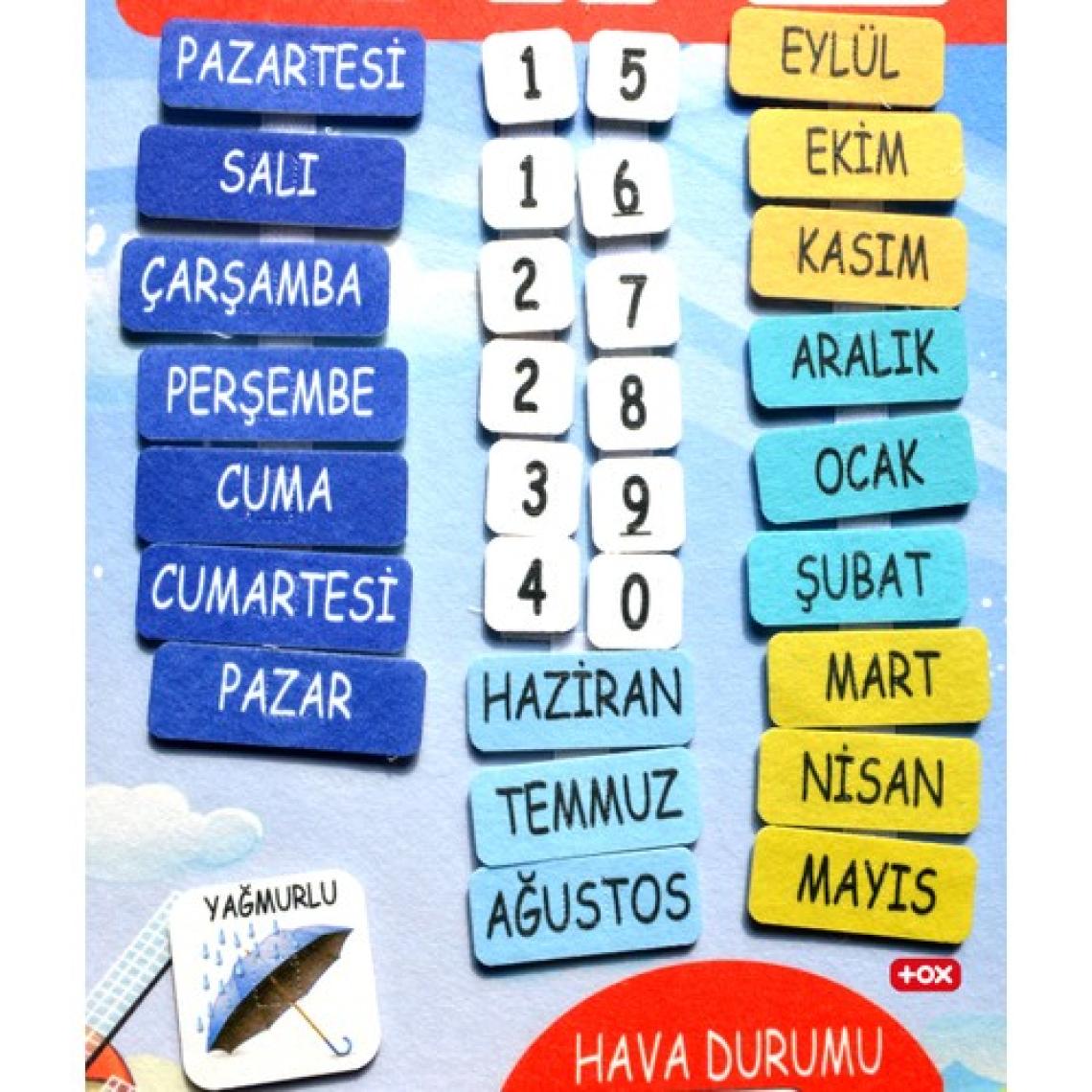 Tox Takvimi Öğreniyorum Keçe Duvar Panosu