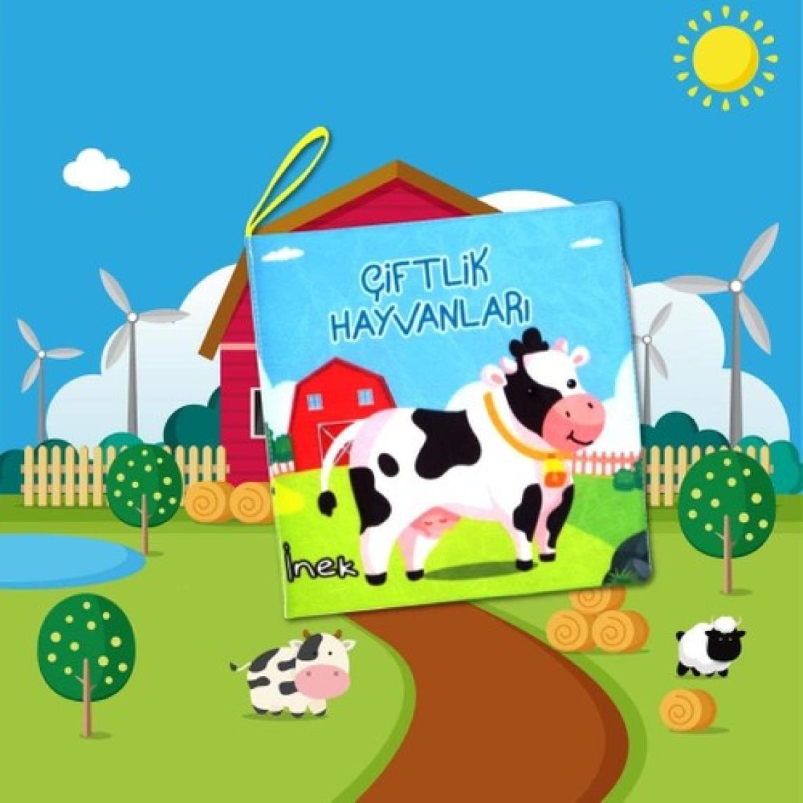 Tox Çiftlik Hayvanları Kumaş Sessiz Kitap T134 - Bez Kitap , Eğitici Oyuncak , Yumuşak ve Hışırtılı