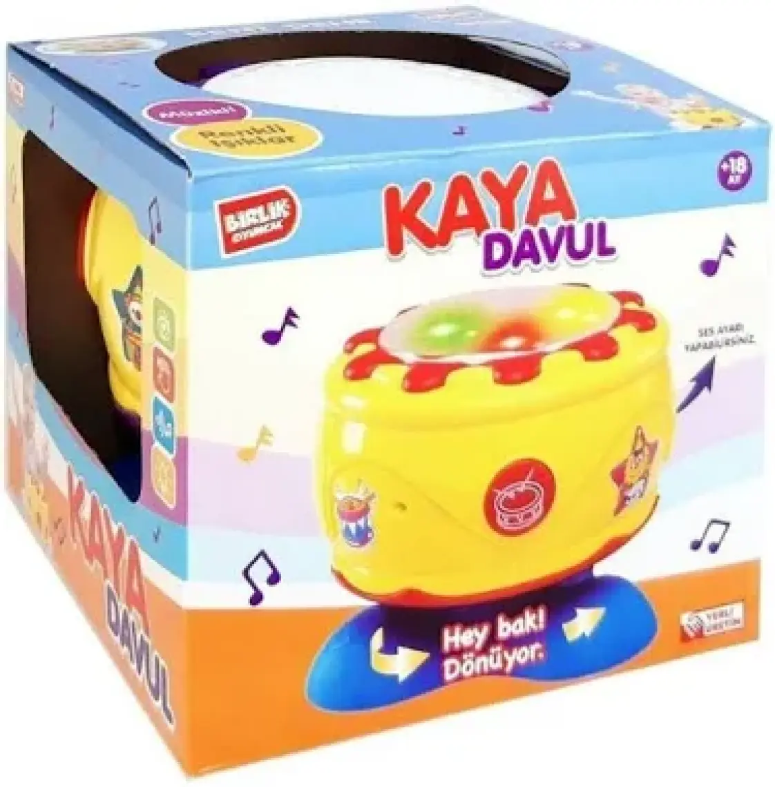 Birlik Oyuncak Işıklı ve Müzikli Kaya Davul - Sarı