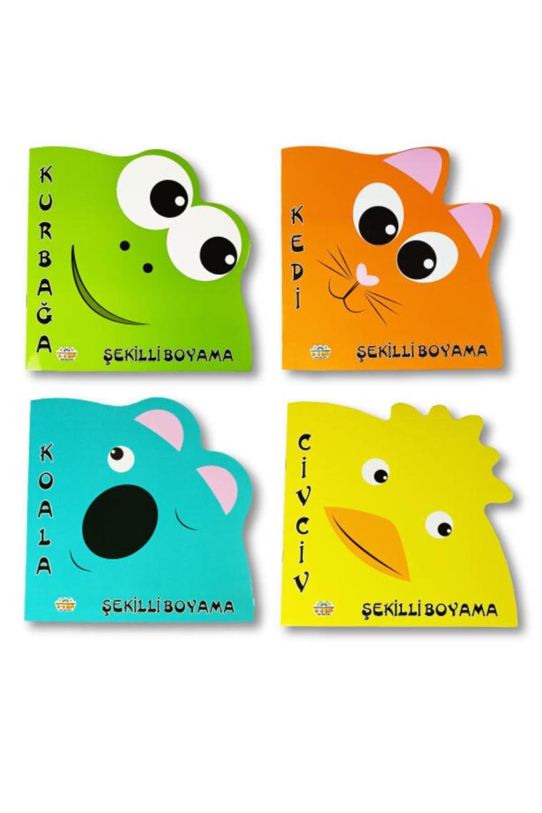 Şekilli Boyama Seti - 4 Kitap