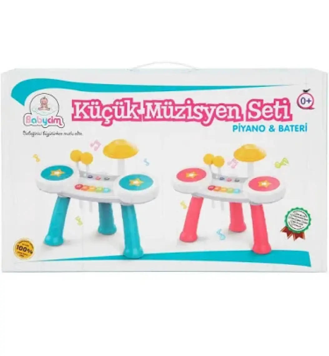 Babycim Küçük Müzisyen Seti Piyano & Bateri - Pembe