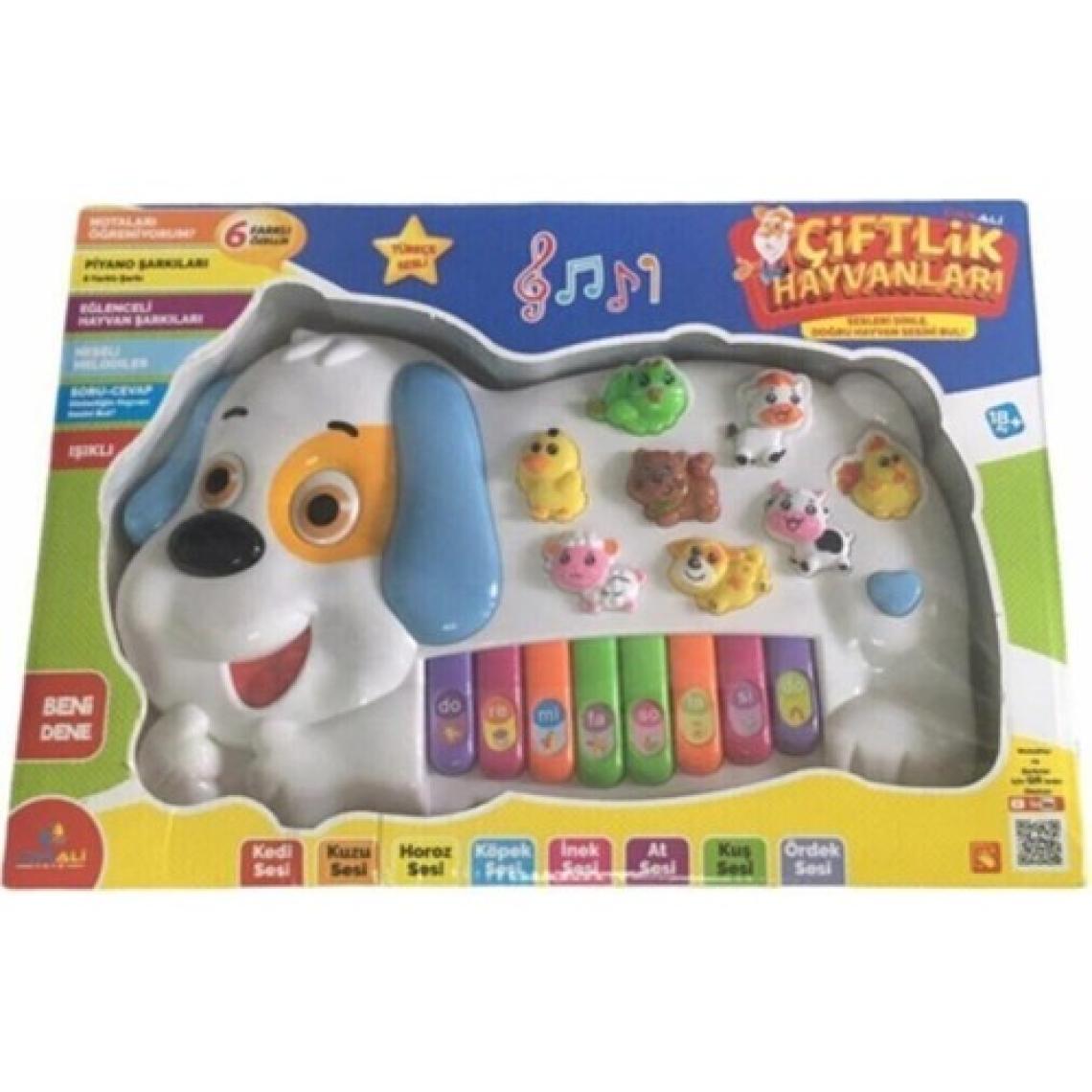 Vardem Can Ali Toys Türkçe Sesli Eğitici Köpek Figürlü Çiftlik Hayvaları Müzikli Piyano Karışık Renkler