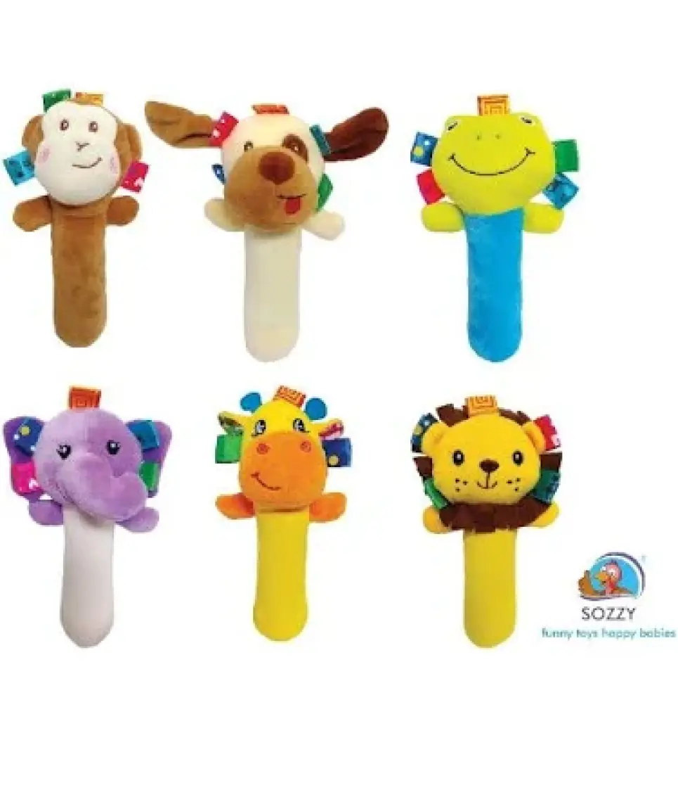 Sozzy Toys Çıngıraklı Sıksık Oyuncak Aslan