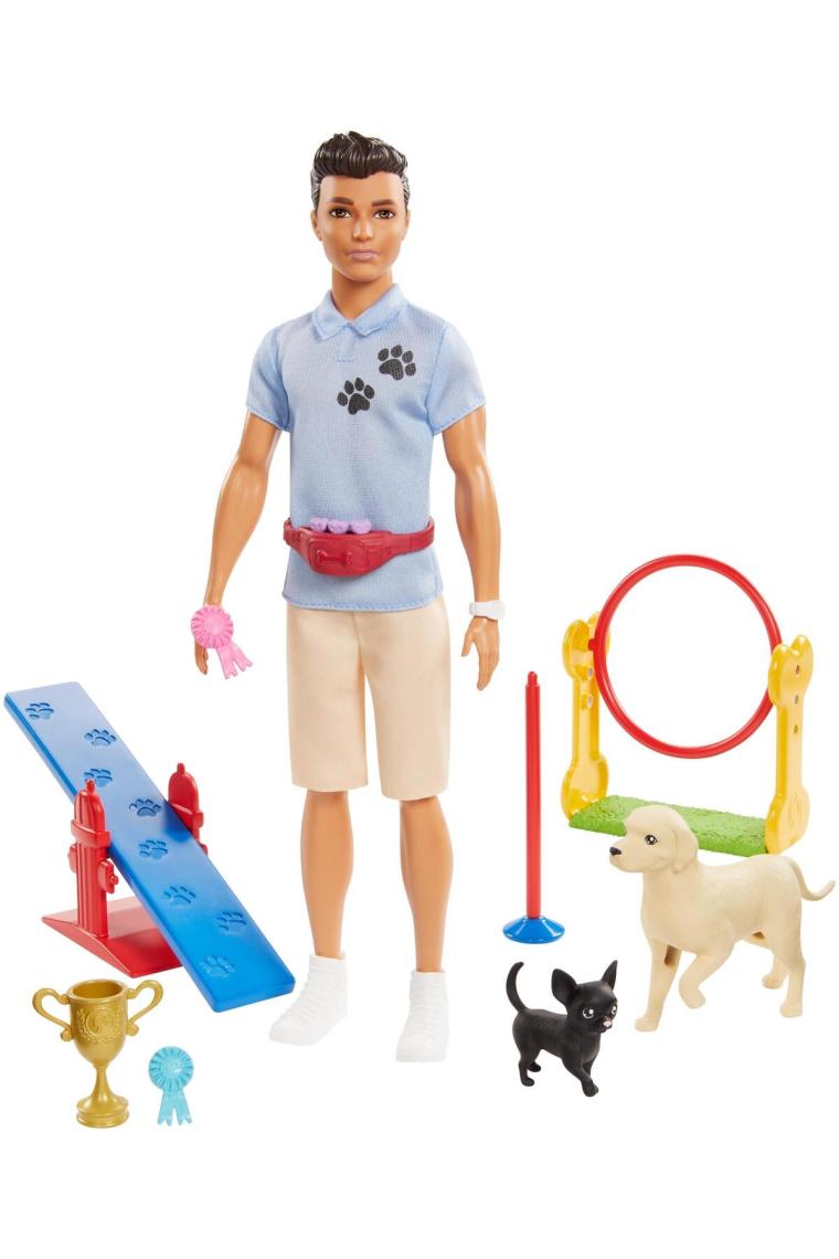 Barbie Bernam Barbie Ken ve Meslekleri Oyun Setleri Köpek Eğitmeni - GJM32-GJM34