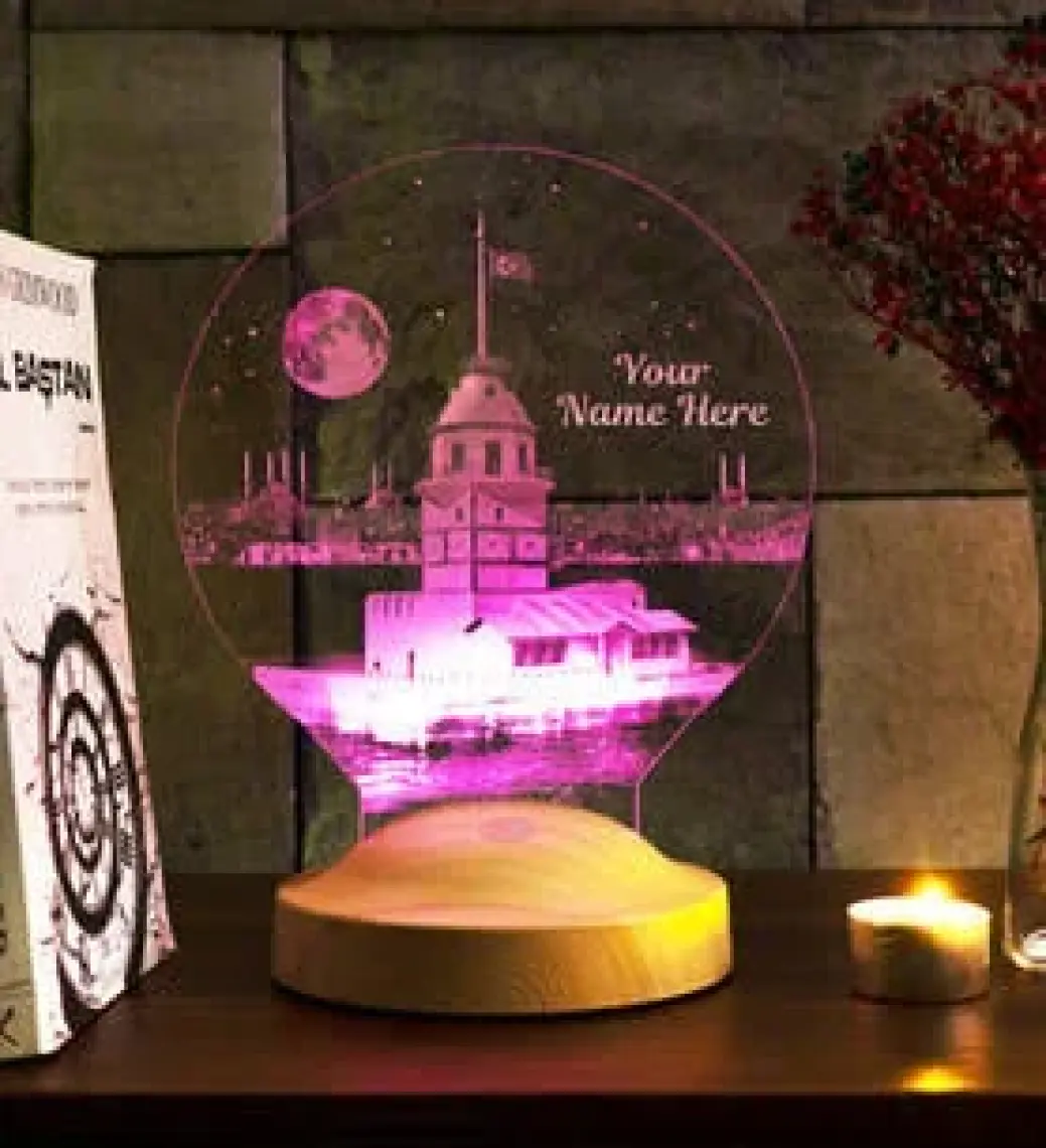 Kız Kulesi Tasarımlı LED Lamba - Sevgiliye Özel Romantik İstanbul Hatırası ve Doğum Günü Hediyesi