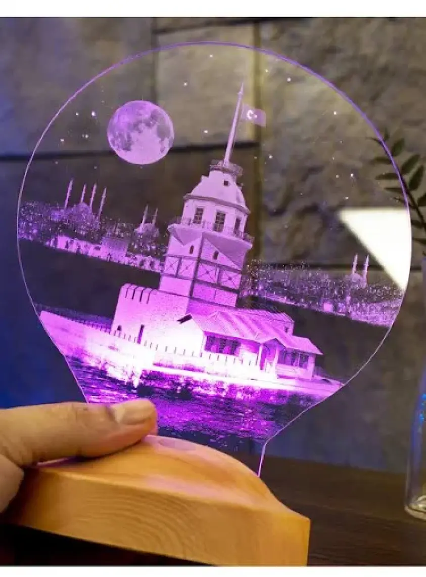 Kız Kulesi Tasarımlı LED Lamba - Sevgiliye Özel Romantik İstanbul Hatırası ve Doğum Günü Hediyesi