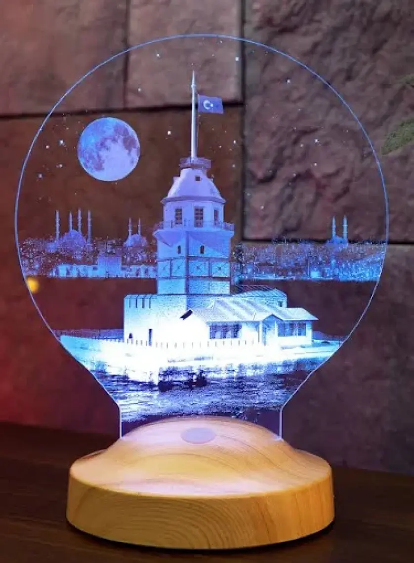 Kız Kulesi Tasarımlı LED Lamba - Sevgiliye Özel Romantik İstanbul Hatırası ve Doğum Günü Hediyesi