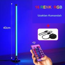 Upway Dolgu LED Işık USB 16 Renk Kumandalı 40 cm Rgb Aydınlatma Gece Lambası