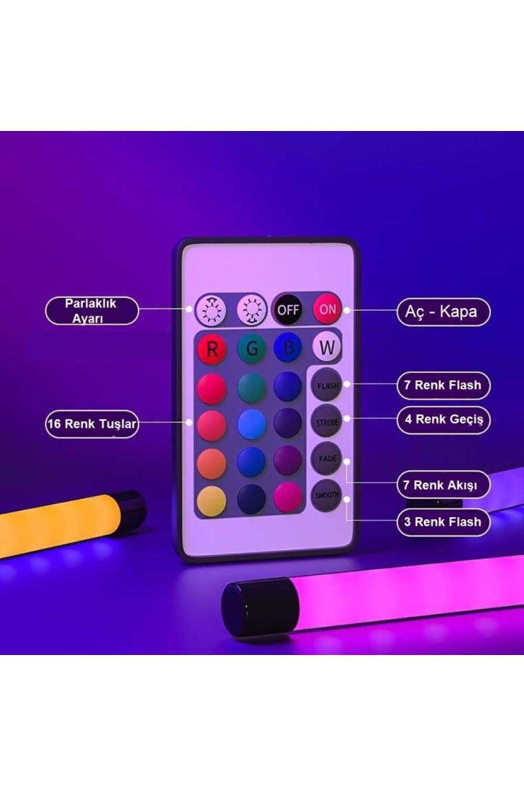 Upway Dolgu LED Işık USB 16 Renk Kumandalı 40 cm Rgb Aydınlatma Gece Lambası