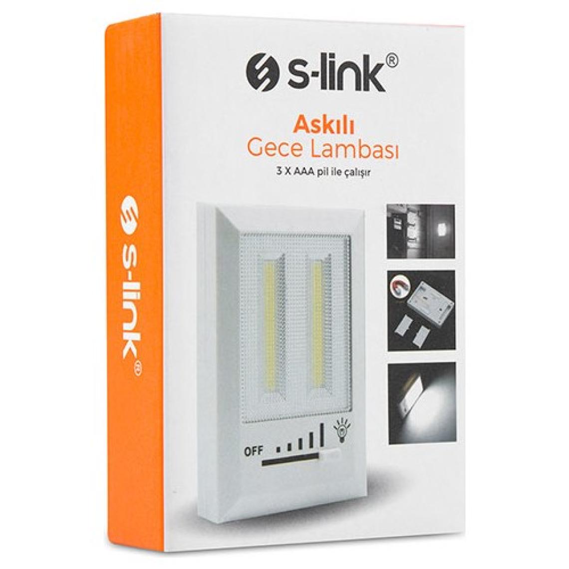 S-Link SL-8700 Kademe Ayarlı LED 3*aaa Pilli Gece Lambası
