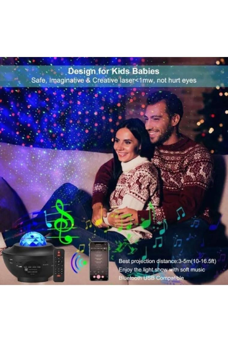 Coverzone Galaksi Gökyüzü ve Yıldızları Yansıtan Projektörü Gece Lambası Hoparlör Özellikli LED Rgb Işıklı Uzaktan Kumandalı 3 Farklı Aydınlık Seviyesi Telefon ile Bluetooth Bağlantı 13CM x 16CM SP17
