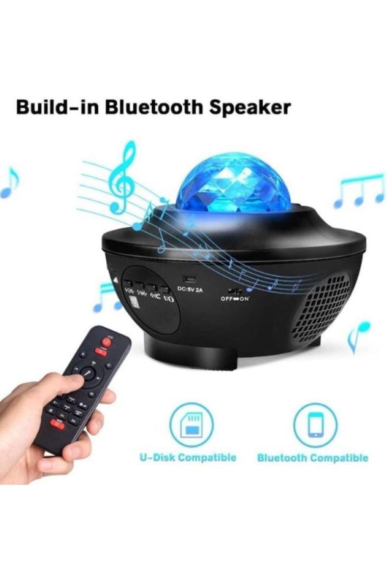 Coverzone Galaksi Gökyüzü ve Yıldızları Yansıtan Projektörü Gece Lambası Hoparlör Özellikli LED Rgb Işıklı Uzaktan Kumandalı 3 Farklı Aydınlık Seviyesi Telefon ile Bluetooth Bağlantı 13CM x 16CM SP17