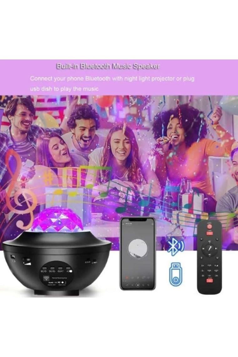 Coverzone Galaksi Gökyüzü ve Yıldızları Yansıtan Projektörü Gece Lambası Hoparlör Özellikli LED Rgb Işıklı Uzaktan Kumandalı 3 Farklı Aydınlık Seviyesi Telefon ile Bluetooth Bağlantı 13CM x 16CM SP17