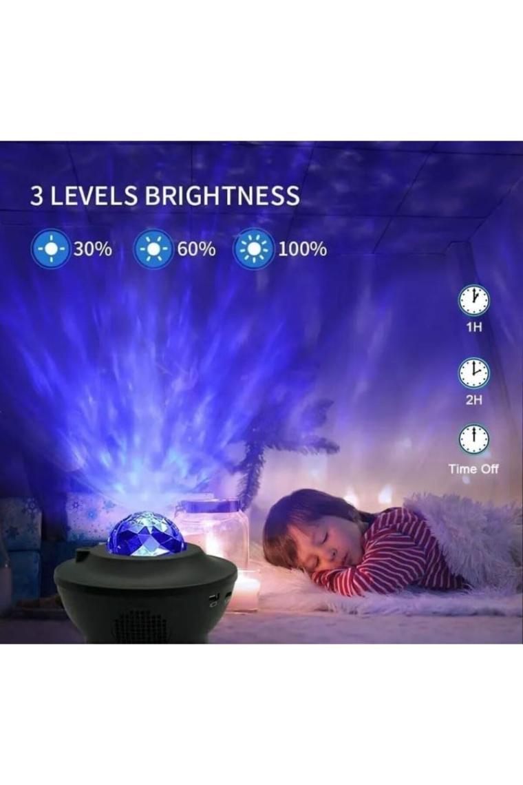 Coverzone Galaksi Gökyüzü ve Yıldızları Yansıtan Projektörü Gece Lambası Hoparlör Özellikli LED Rgb Işıklı Uzaktan Kumandalı 3 Farklı Aydınlık Seviyesi Telefon ile Bluetooth Bağlantı 13CM x 16CM SP17