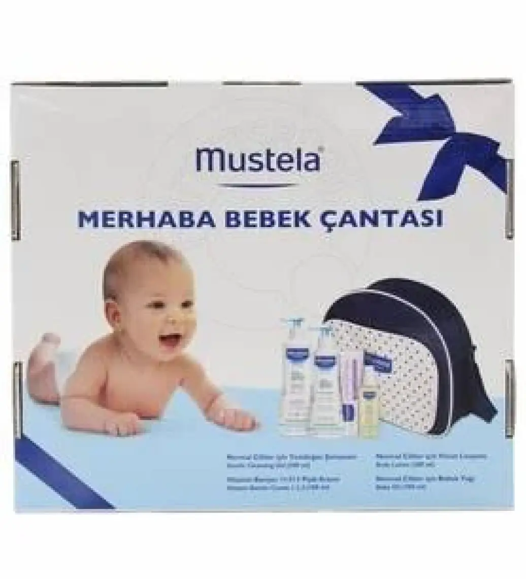 Mustela Merhaba Bebek Bakım Çantası Seti – Yenidoğan ve Bebekler İçin Temel Cilt ve Saç Bakım Ürünleri