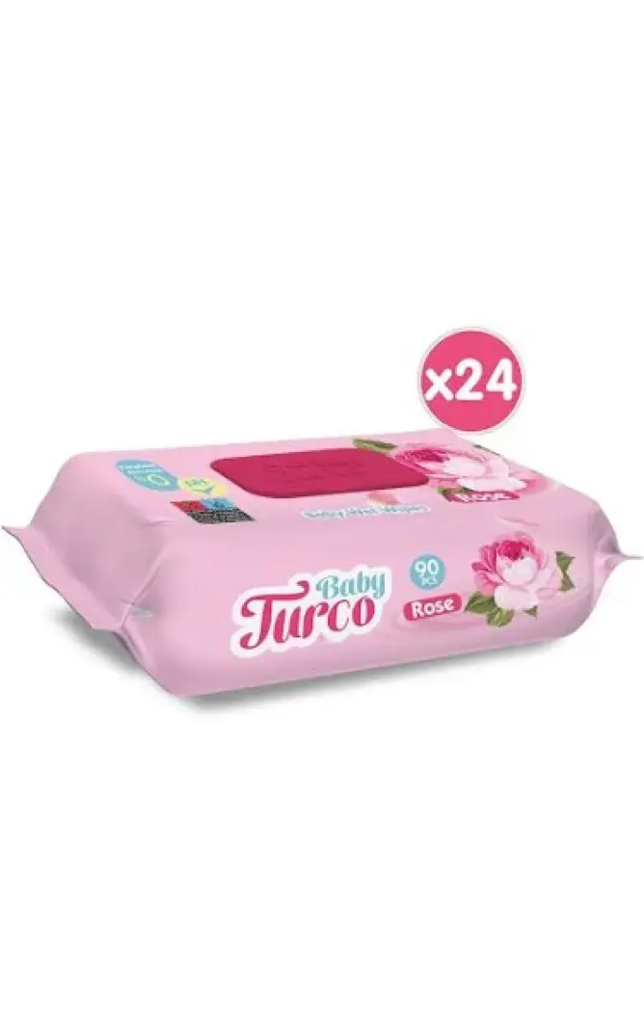 Baby Turco Gül Kokulu Islak Bebek Havlusu 24 x 90