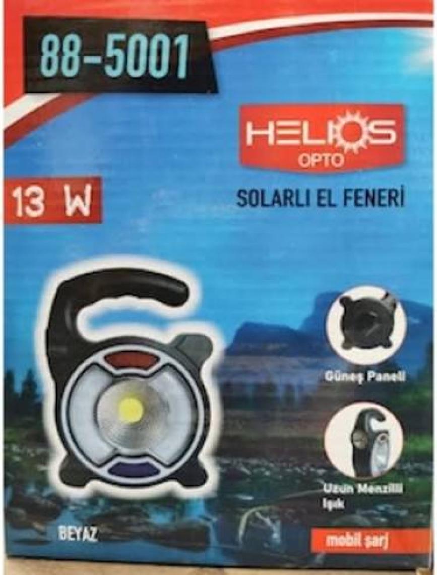 Helios Opto 13W Solar Güneş Enerjili Beyaz LED El Feneri