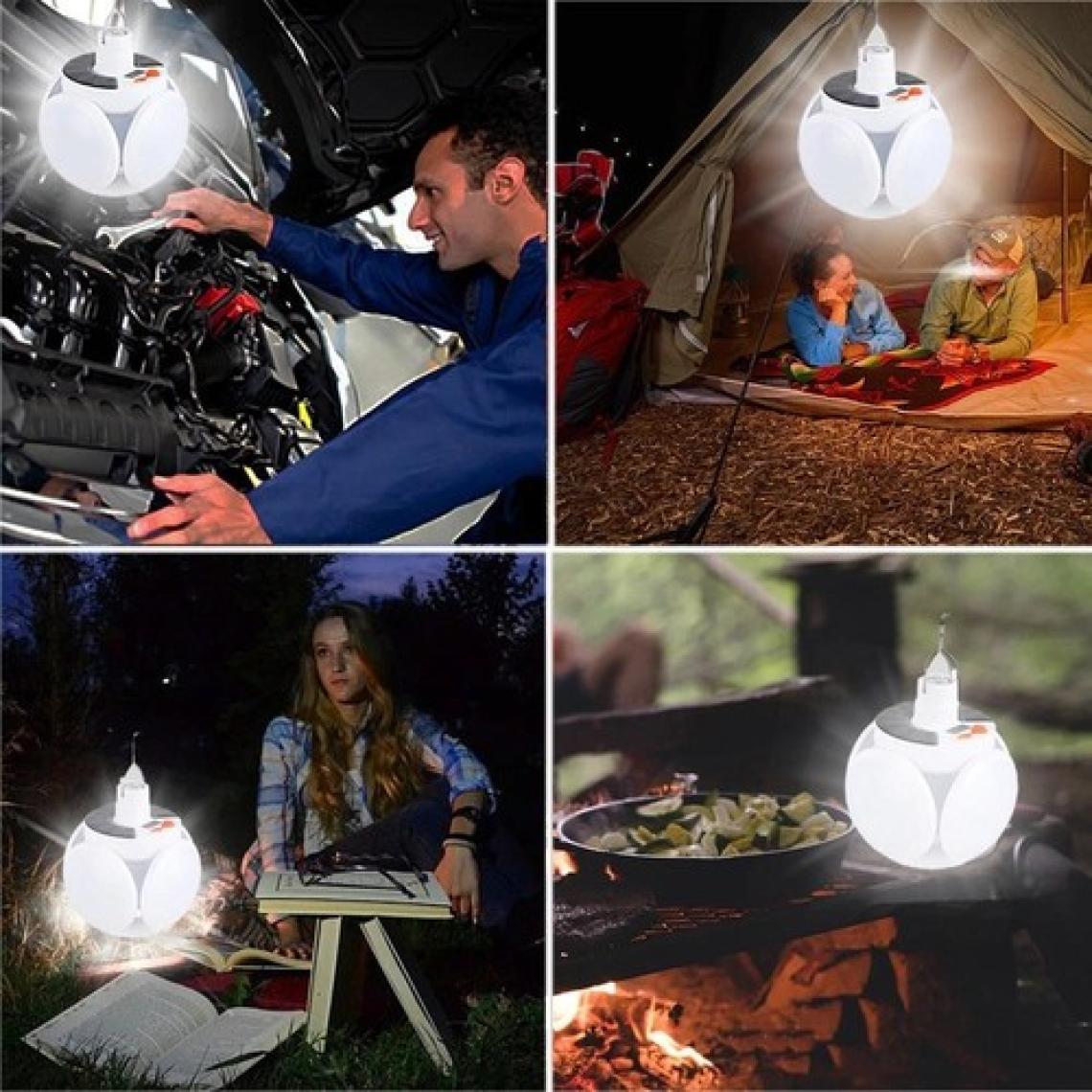 Trendpoint Solar USB Sarjlı 5 Kanatlı Güneş Enerjili Bahçe Aydınlatma LED Askılı Pratik Kamp Lamba