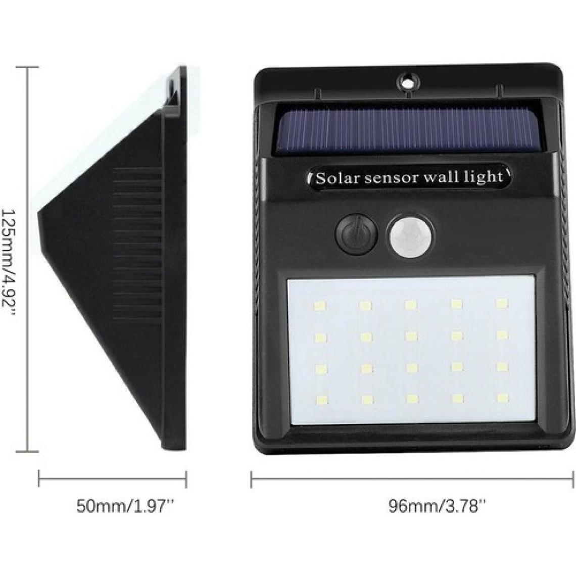 Technosmart Hareket Sensörlü Güneş Enerjili Şarj Olabilen 20 Ledli Bahçe Aydınlatma Lambası Dışmekan